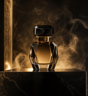 Smoky amber fragrance bottle